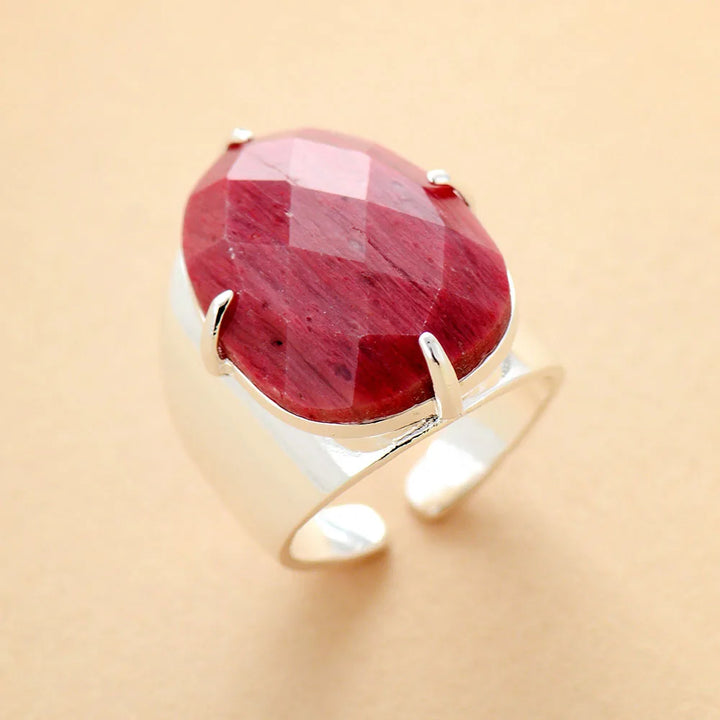 Anello in rodonite rossa