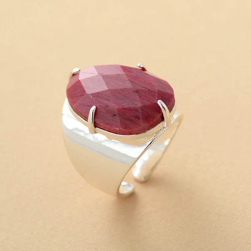 Anello in rodonite rossa