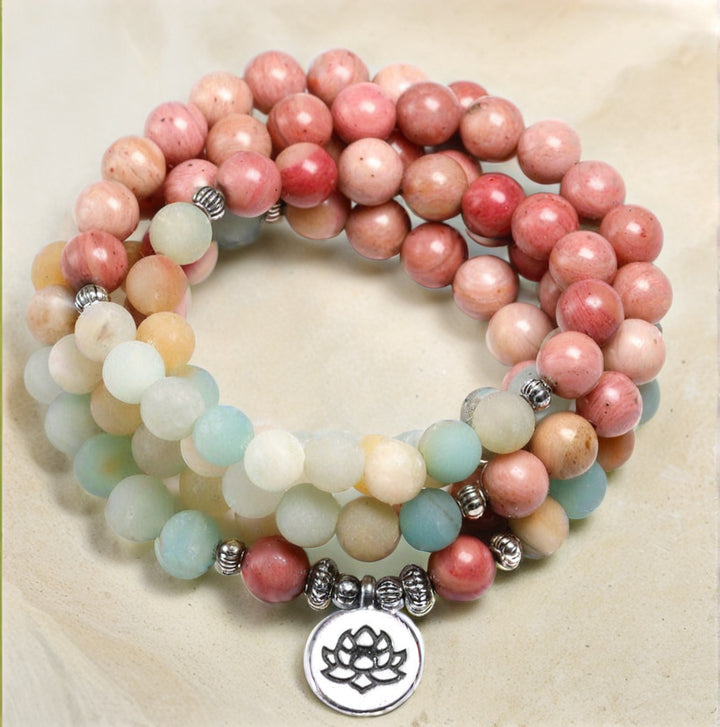 Amazonit Rhodonit - Mala Kette