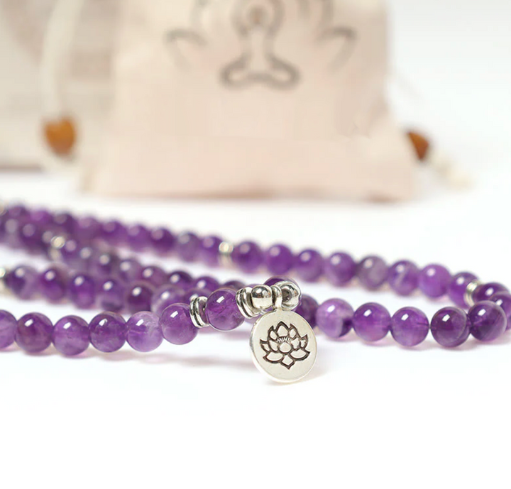 Collana Mala con Ametista Lotus