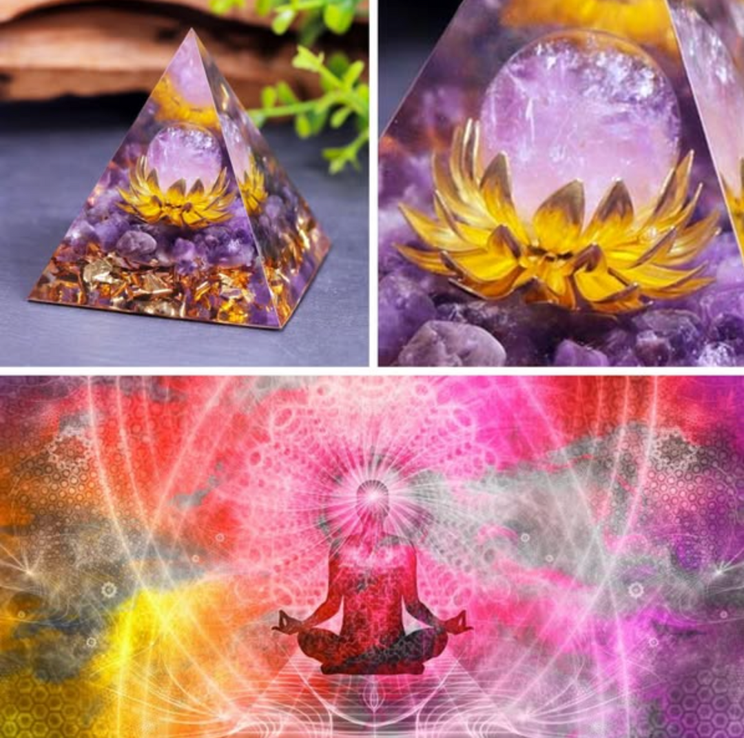 Piramide di Orgonite a forma di Loto