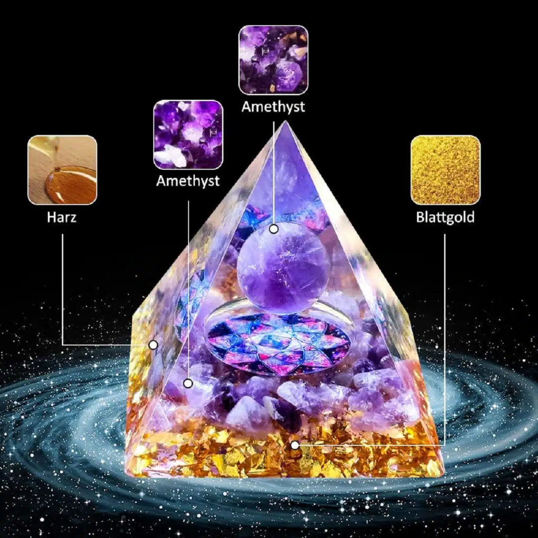 Piramide di Orgonite a forma di Loto