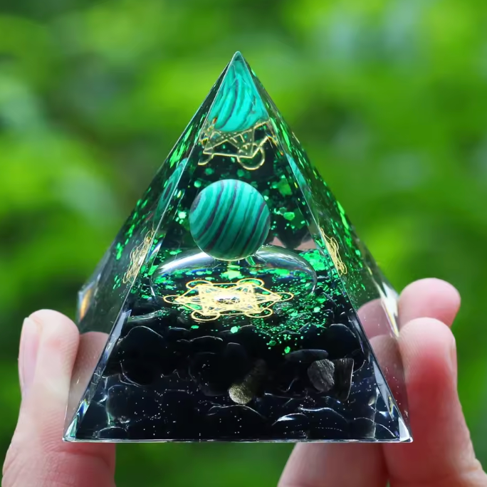 Piramide di Orgonite - Cerchio di Malachite
