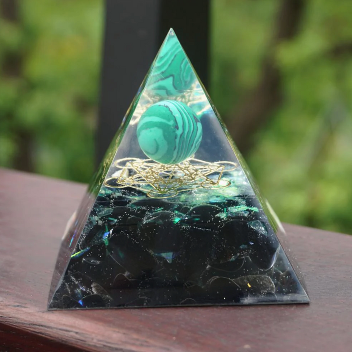 Piramide di Orgonite - Cerchio di Malachite
