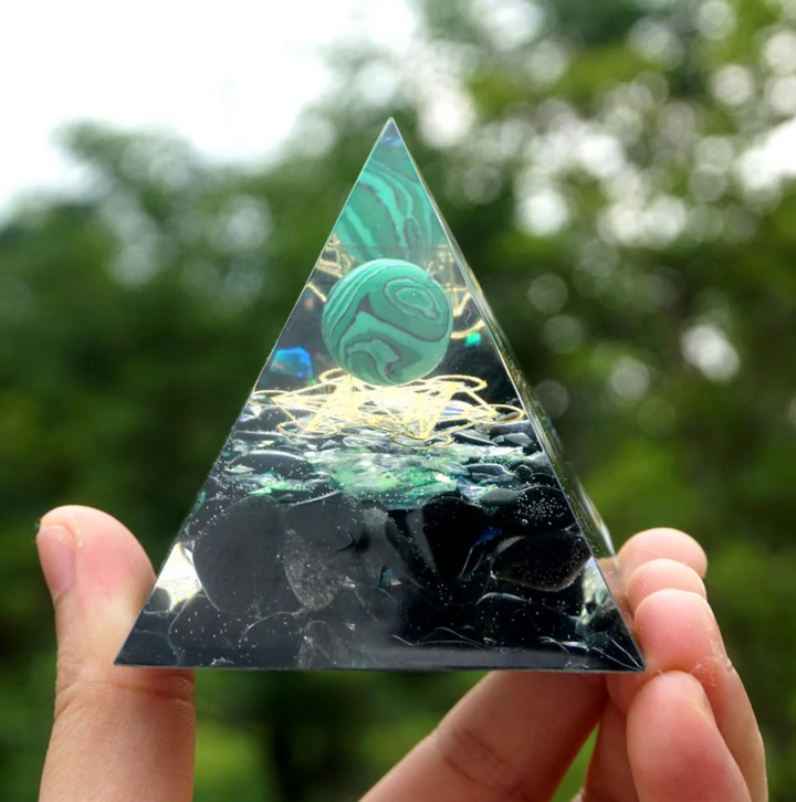 Piramide di Orgonite - Cerchio di Malachite