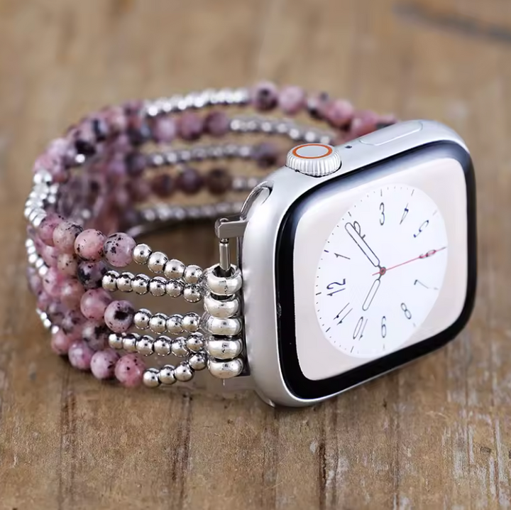 Cinturino per Apple Watch in rodonite argentato