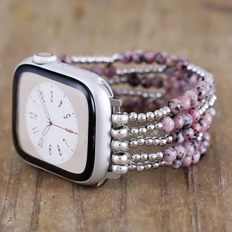 Cinturino per Apple Watch in rodonite argentato