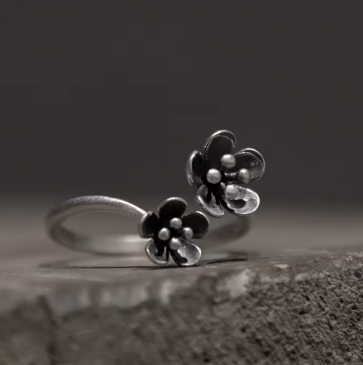 Anello Duo Flower Argento