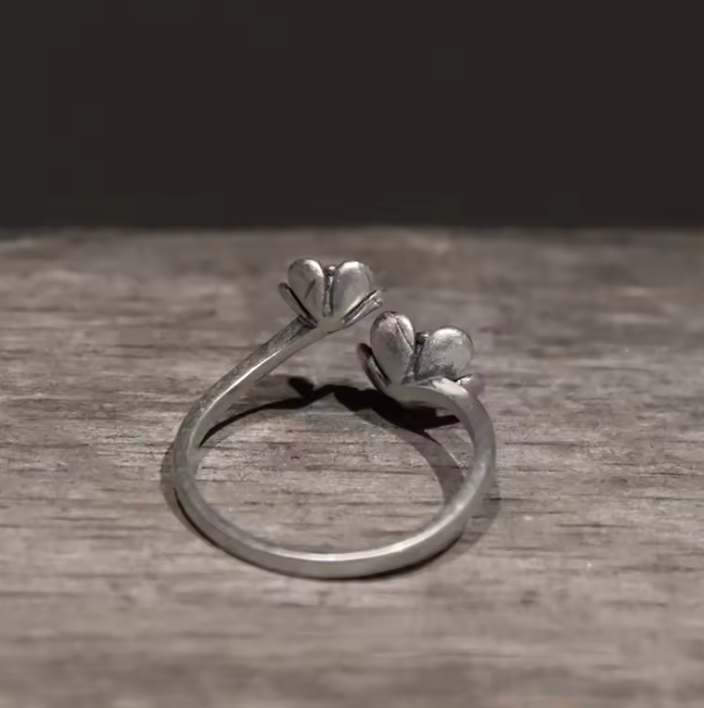 Anello Duo Flower Argento