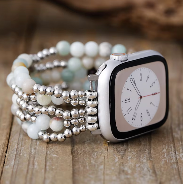 Cinturino per Apple Watch in Amazonite Silver Sparkle