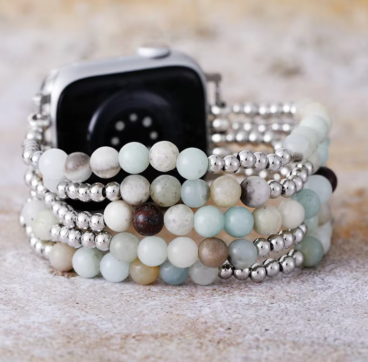 Cinturino per Apple Watch in Amazonite Silver Sparkle