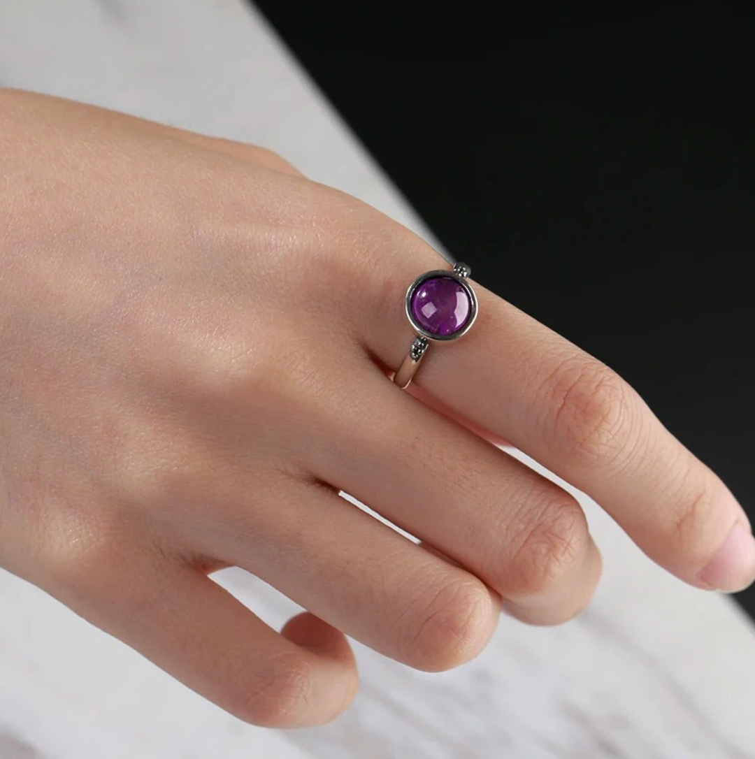 Anello in ametista naturale