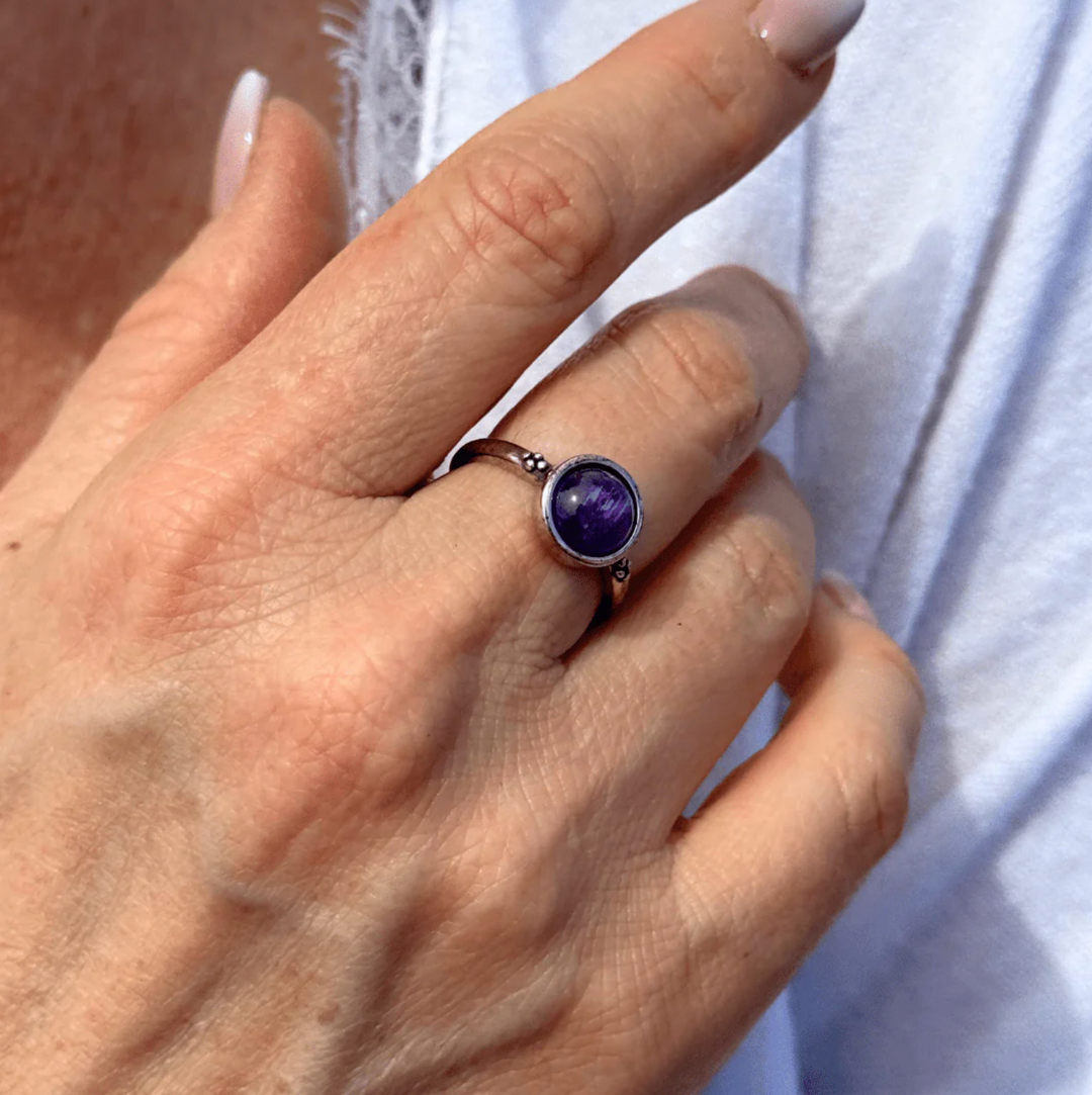 Anello in ametista naturale