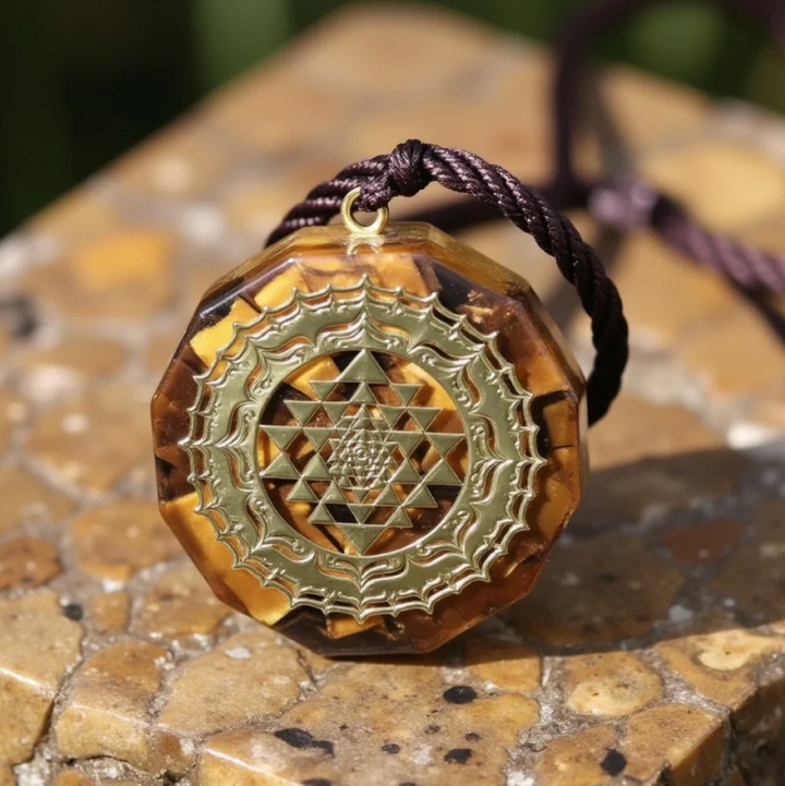 Collana con occhio di tigre e orgonite