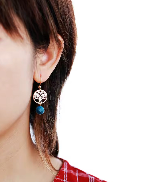 Orecchini con albero della vita in apatite