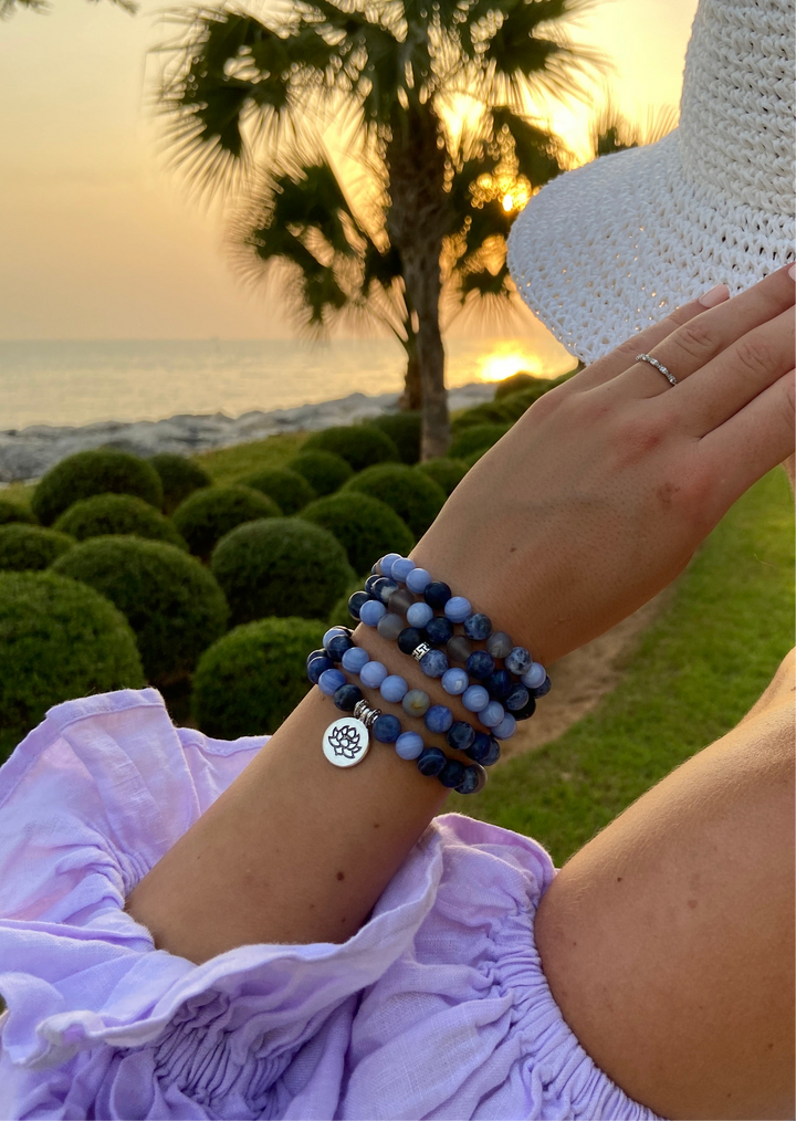 Blaue Achat – Mala Kette