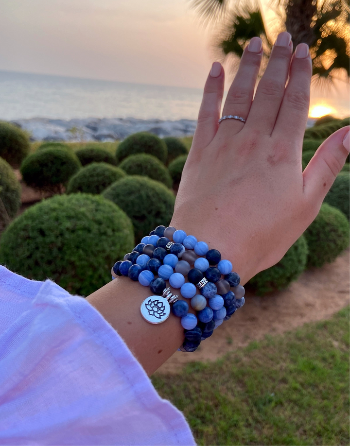 Blaue Achat – Mala Kette