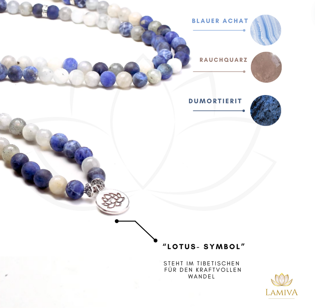 Blaue Achat – Mala Kette