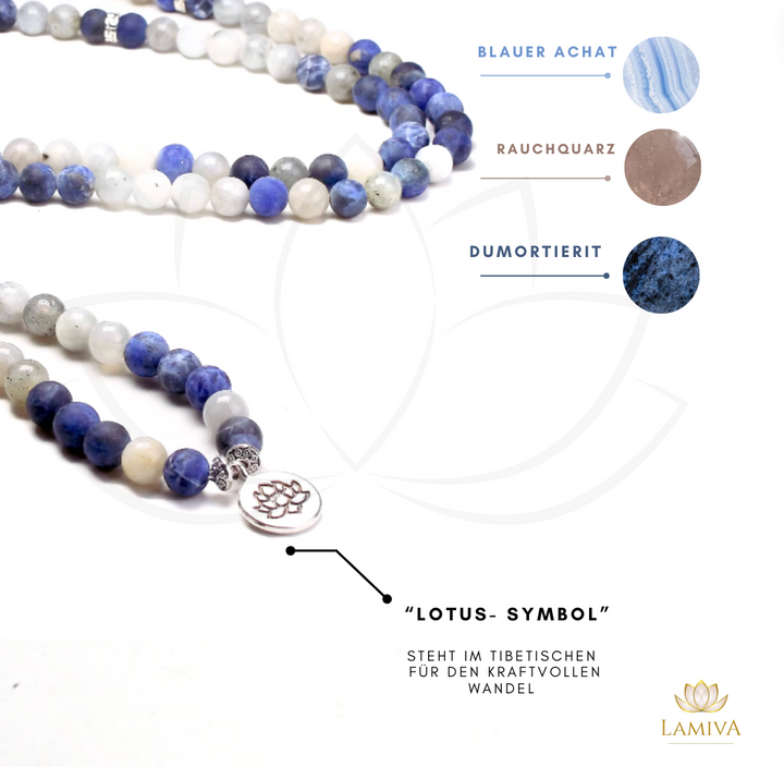 Blaue Achat – Mala Kette