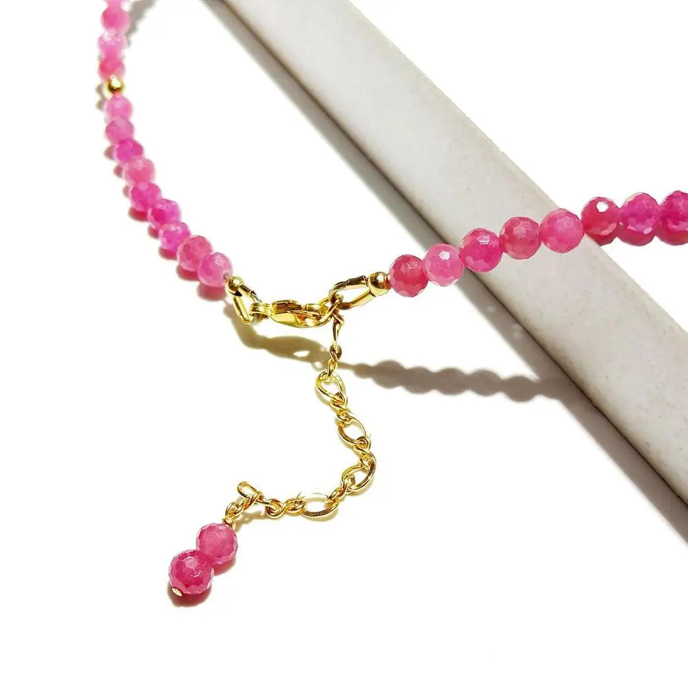 Collana con ciondolo in quarzo fragola