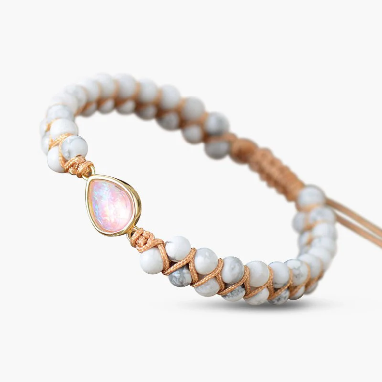 White Drop Opal - Armband