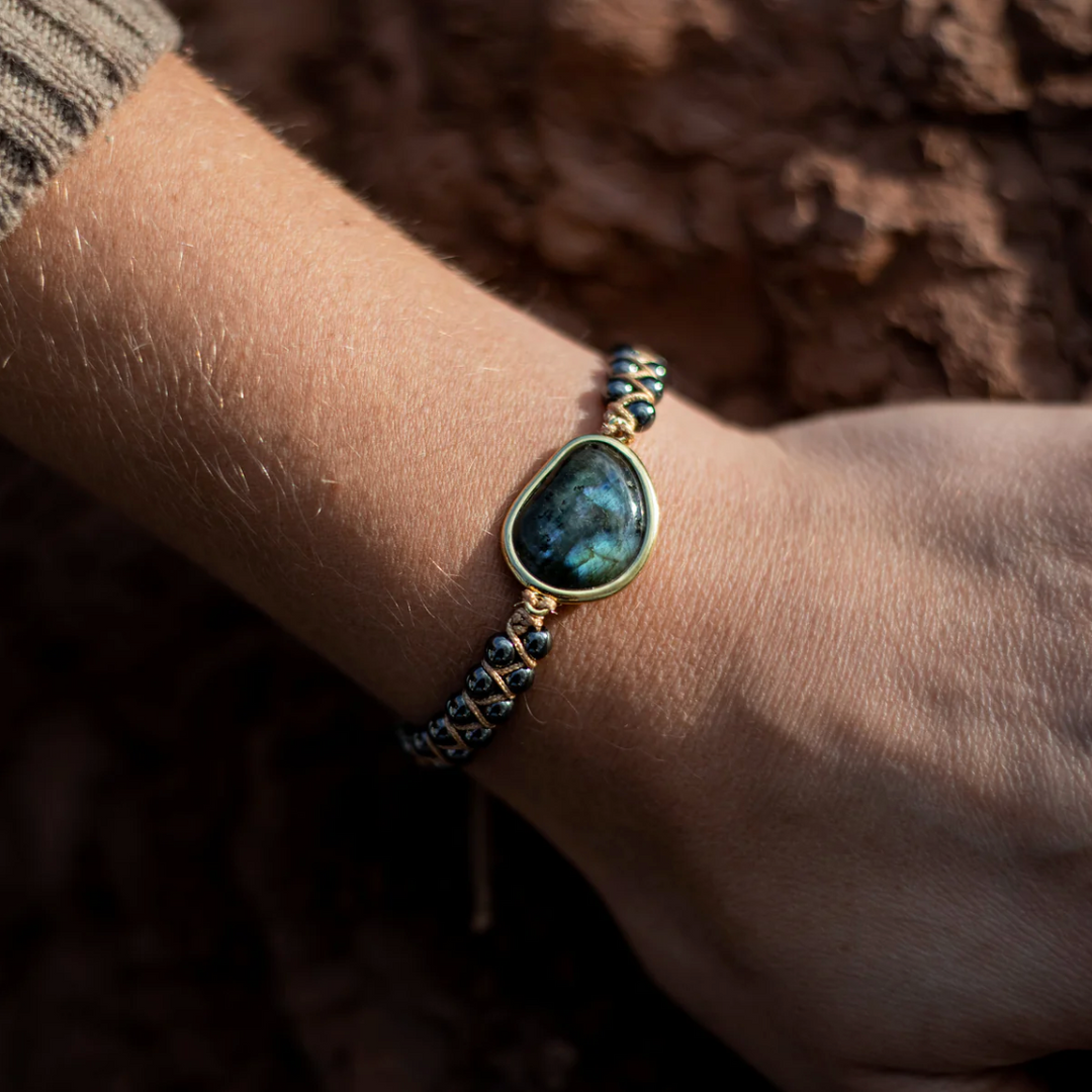 Braccialetto in Labradorite Nera