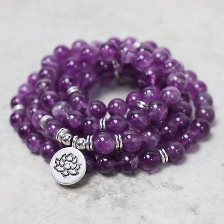 Collana Mala con Ametista Lotus