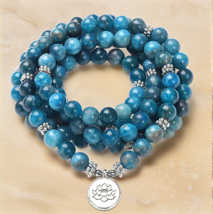 Collana Mala in apatite naturale