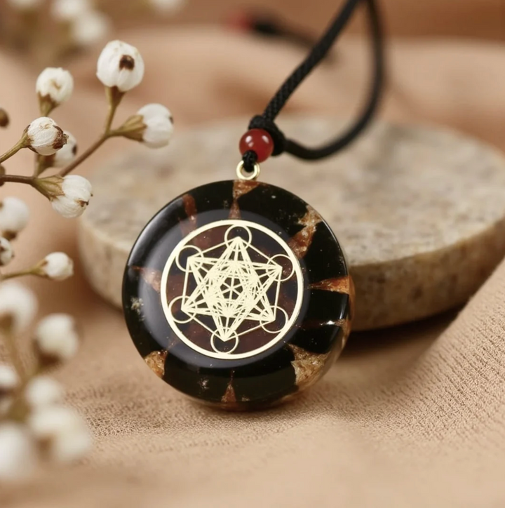 Obsidian Schutz Metatron - Kette