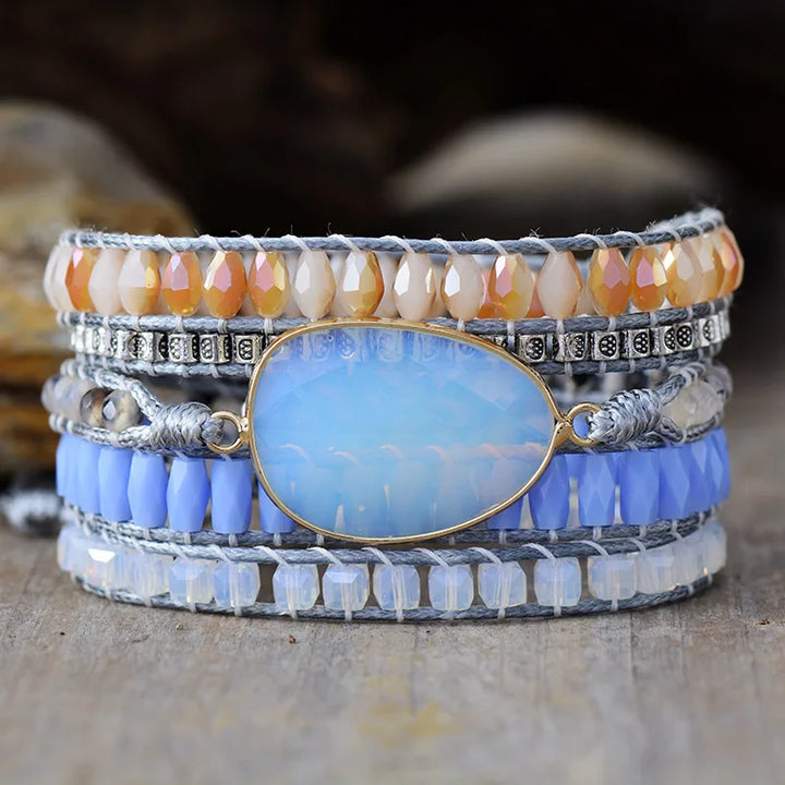Braccialetto avvolgente Opal Love