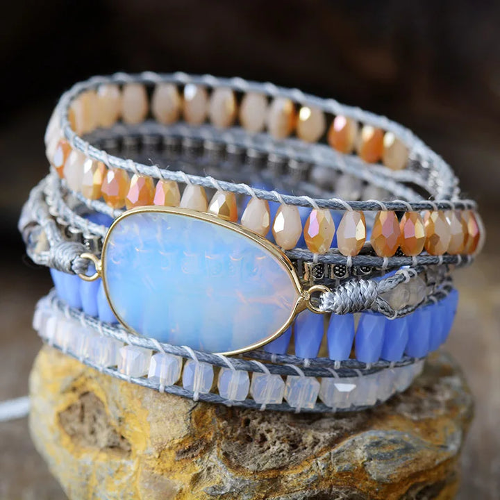 Braccialetto avvolgente Opal Love