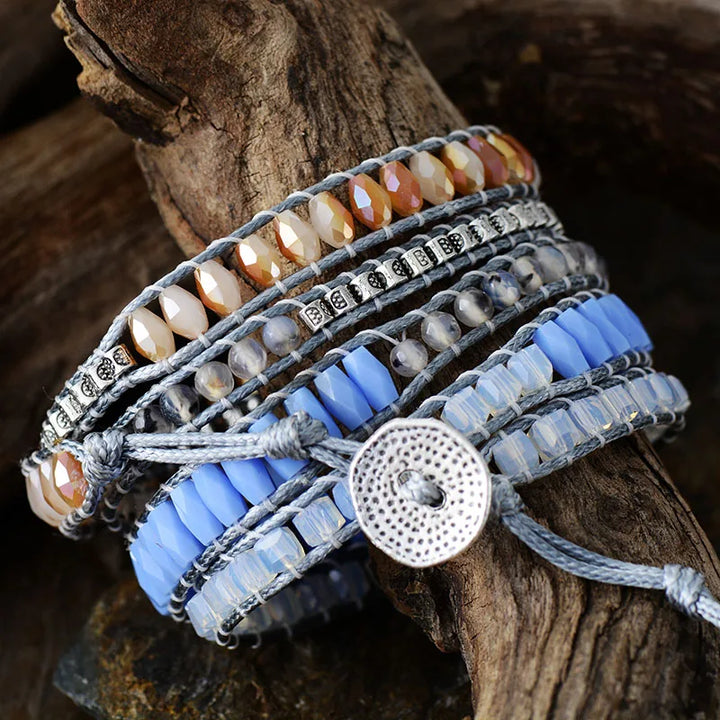 Braccialetto avvolgente Opal Love
