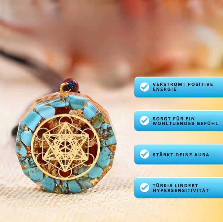 Collana con granato turchese Orgon Metatron