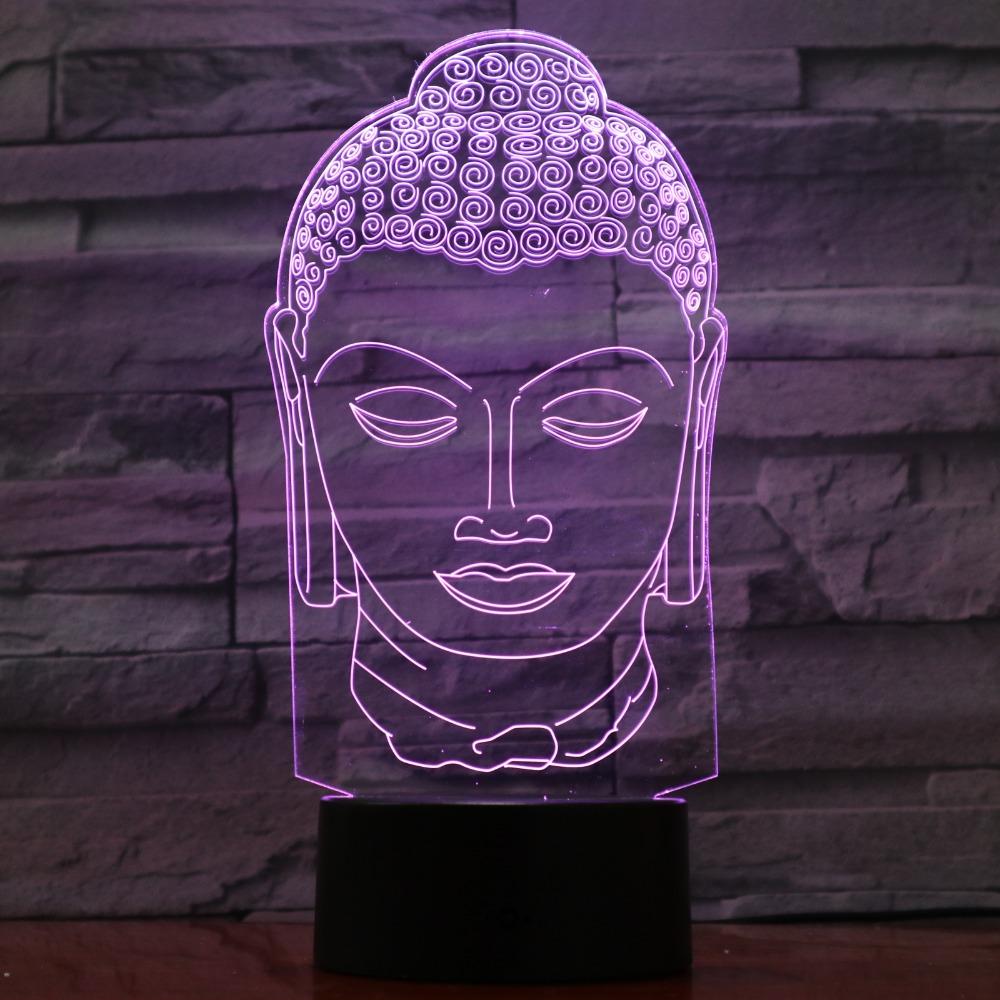 3D Lampe - Buddha Head - LAMIVA.de - Yoga Schmuck - Spiritualität
