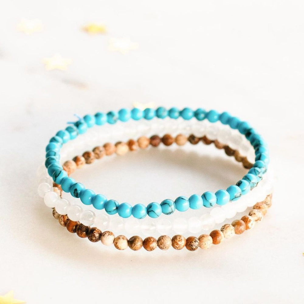 Tricolor Edelstein Mini - Armband Set - LAMIVA.de - Yoga Schmuck - Spiritualität