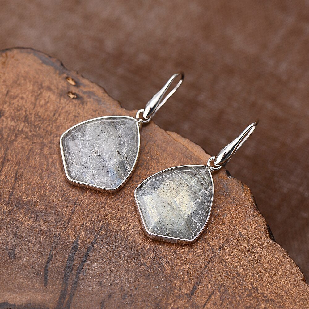 Grey Clear Jaspis - Ohrring - LAMIVA.de - Yoga Schmuck - Spiritualität