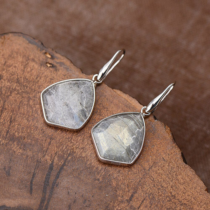 Grey Clear Jaspis - Ohrring - LAMIVA.de - Yoga Schmuck - Spiritualität