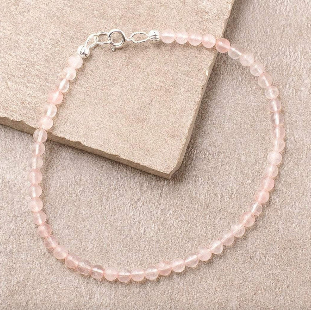 Rosenquarz - Fusskette - LAMIVA.de - Yoga Schmuck - Spiritualität