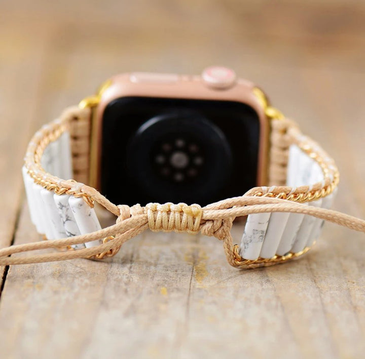 White Dream Howlith - Apple Watch Wickelarmband - LAMIVA.de - Yoga Schmuck - Spiritualität
