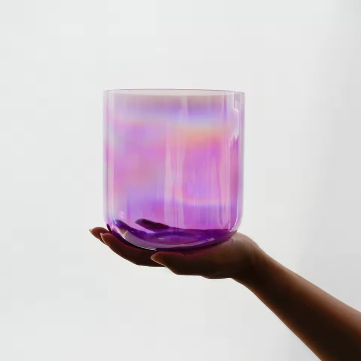 Kristall-Klangschale aus Quartz "Chrome Aura"