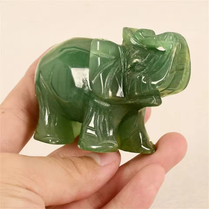 Elefant Figur "Hüter der Weisheit" aus Tigerauge oder Obsidian