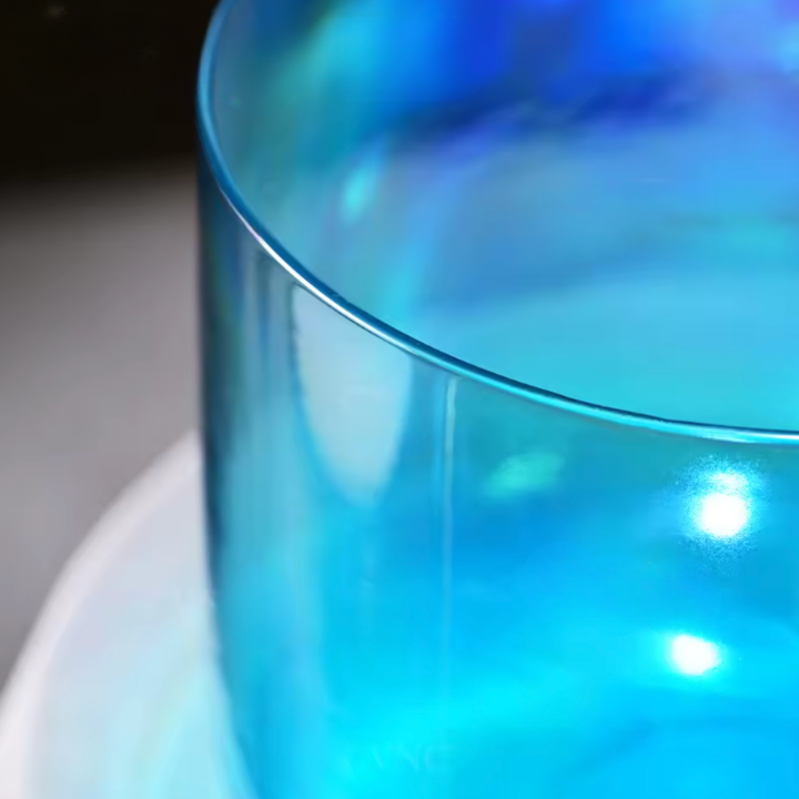 Kristall-Klangschale aus Quartz "Blue Oasis“