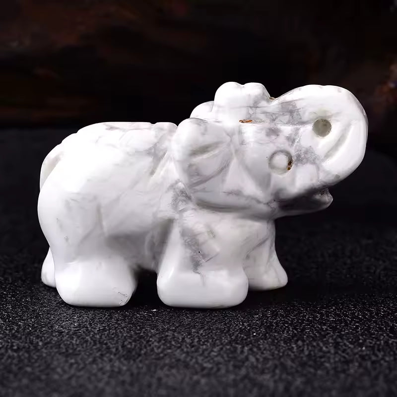 Elefant Figur "Hüter der Weisheit" aus Tigerauge oder Obsidian