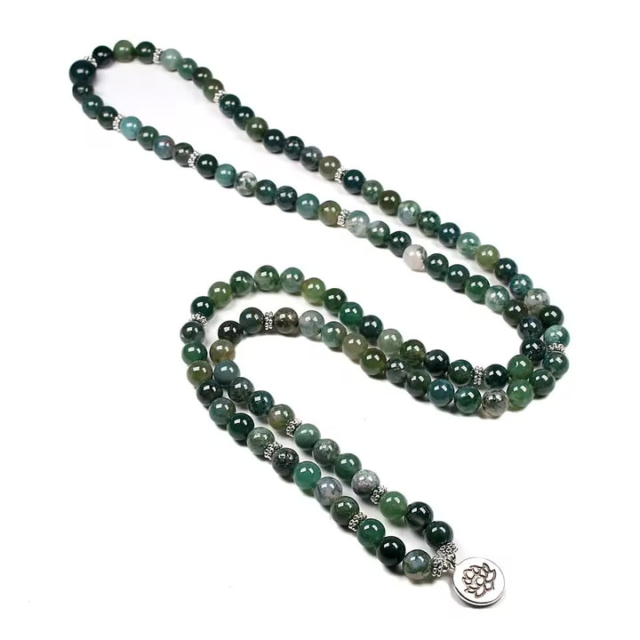 Natural Green Achat - Mala Kette