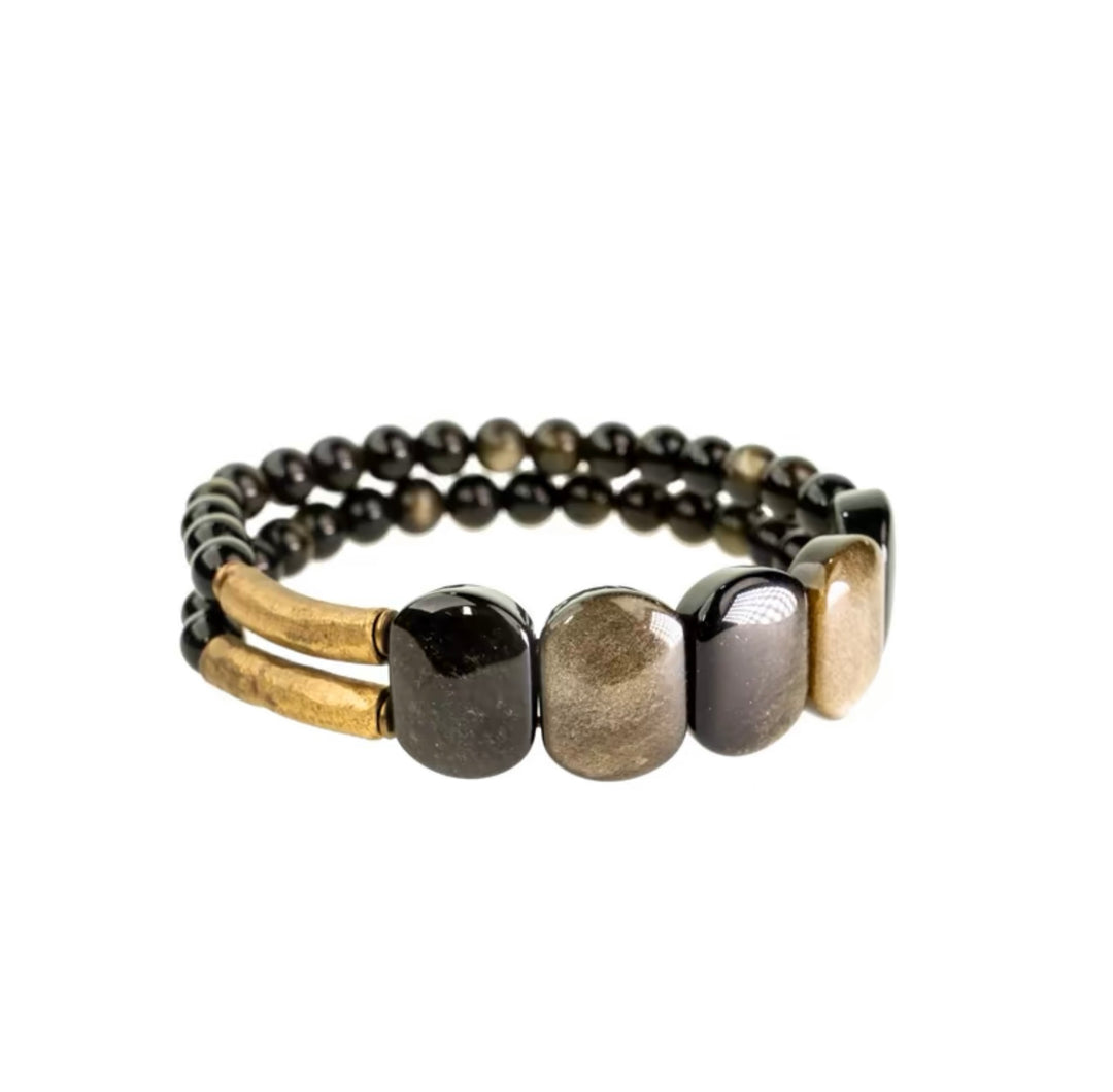 Oval Golden Obsidian - Armband