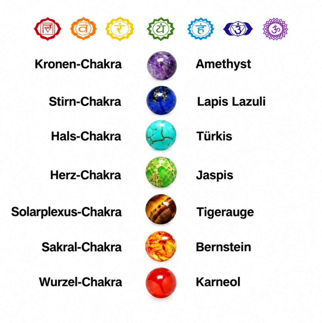 7 Chakra Naturstein - Armband