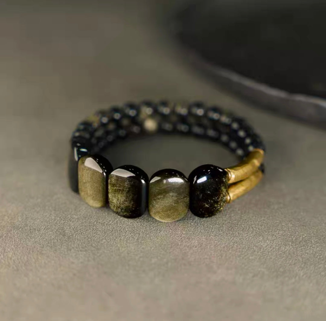 Oval Golden Obsidian - Armband