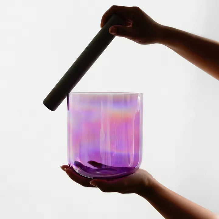 Kristall-Klangschale aus Quartz "Chrome Aura"