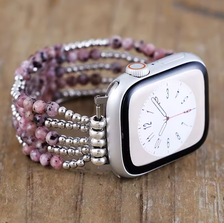 Silver Rhodonit - Apple Watch Armband