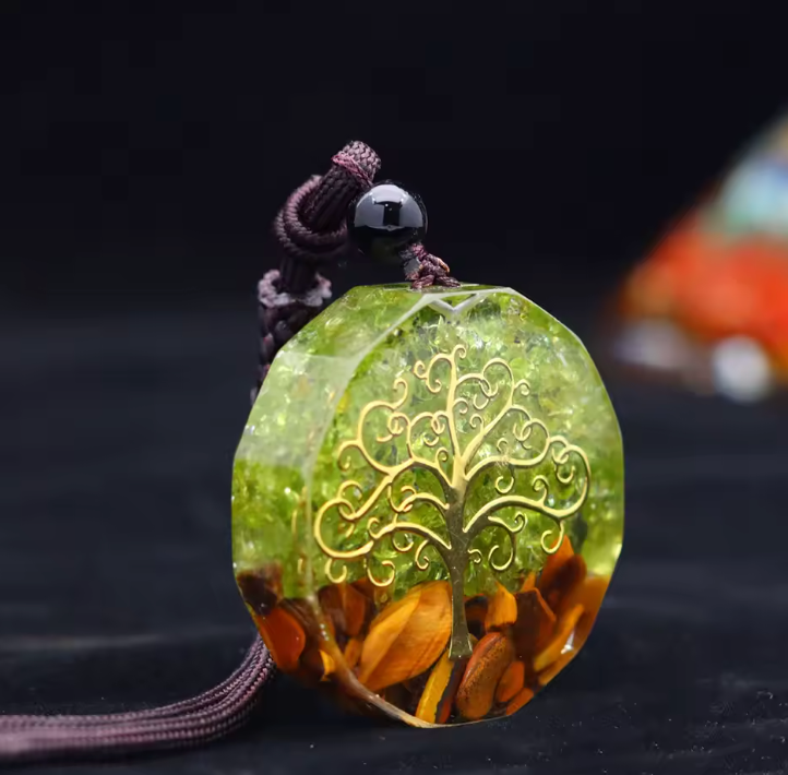 Peridot Lebensbaum - Kette